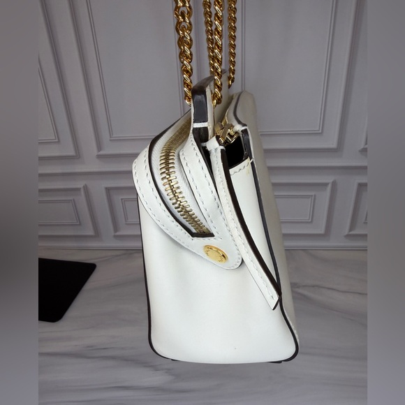 Fendi White Leather Dot Com Chain Shoulder Bag | Full Set | Entrupy COA - Picture 4 of 16